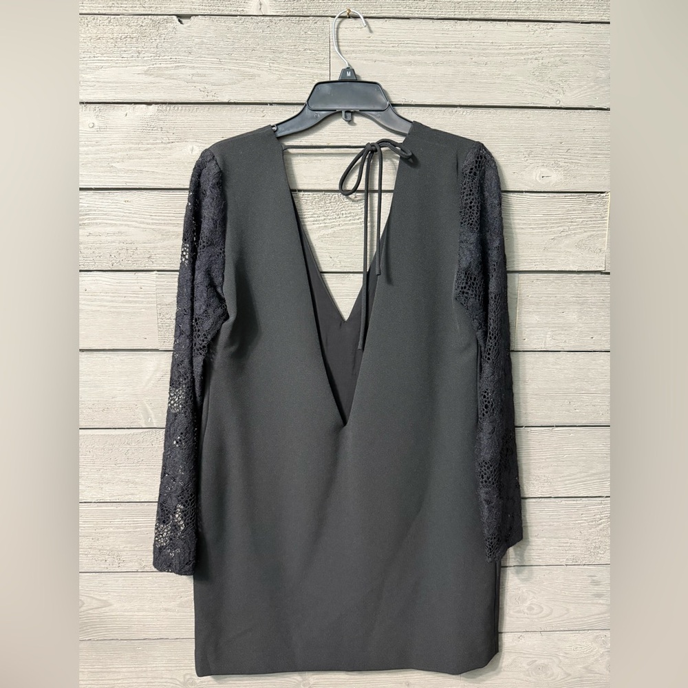 NWT The KOOPLES Vestiaire Black Lace Sleeve LBD Mini Dress Sz 3 US L Summer Date - Picture 8 of 10